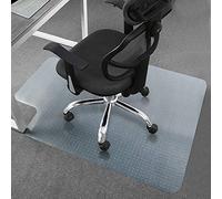 Tapis de Chaise pour Moquette à Poils Courts pour Bureau et Maison, épais et Robuste, Transparent, 91,4 x 121,9 cm, avec Rebord