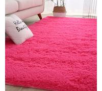 tapis de chaise pour tapis, Tapis de luxe moelleux à poils longs, antidérapant, moderne, à poils épais, super doux, for salle à manger, chambre à coucher, décoration d'intérieur(Rose Red,60*120cm)