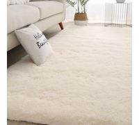 tapis de chaise pour tapis， Tapis de luxe moelleux à poils longs, antidérapant, moderne, à poils épais, super doux, for salle à manger, chambre à coucher, décoration d'intérieur(Off White,100*200cm)