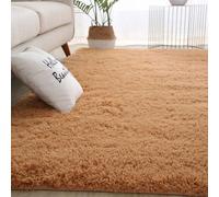 tapis de chaise pour tapis， Tapis de luxe moelleux à poils longs, antidérapant, moderne, à poils épais, super doux, for salle à manger, chambre à coucher, décoration d'intérieur(Brown,50*80cm)
