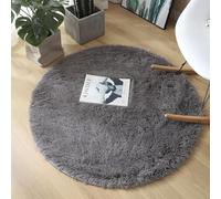 tapis de chaise pour tapis, Tapis de luxe moelleux à poils longs for salon, super doux, décoration de salon, chambre à coucher, tapis antidérapant à poils courts, décoration de la maison(Grey,120*120c