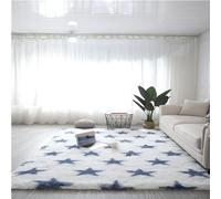 tapis de chaise pour tapis, Tapis Tapis Chic Abstrait Antidérapant - Moderne Super Doux Poils Épais Intérieur Moderne Décor À La Maison Tapis De Sol for Chambre Salon Salle À Manger(Blue Star,40*60)
