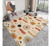 Tapis de Chambre 60 x 90 cm Doux Imprimé Sud Ouest Américain, Tapis de Salon Antidérapant Lavable Decor Bohème Géométrique Plumes - Moquette pour Salle de séjour Chambre d'enfant Salle de Jeux