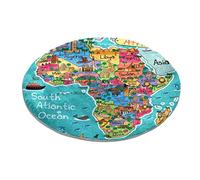 Tapis de chambre à coucher, motif carte de l'Afrique, tapis rond, doux, lavable