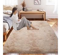 Tapis de Chambre Doux 90 x 100 cm, Confortable, Polyester Lavable, Parfait pour La Maison Différentes Tailles, pour Canapé Style Moderne, Tapis Salon, Beige