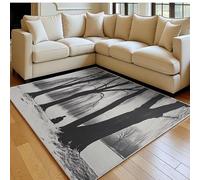 Tapis de Chambre Doux De Grands Arbres dans Le Parc en Hiver 60 x 90 cm Gris Lavable en Machine Antidérapant, Tapis Salon Chambre d’Enfant Salle de Jeu Décoratif