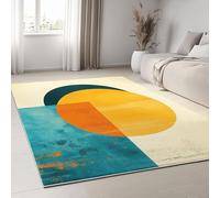 Tapis de Chambre Doux Imprimé Abstrait Soleil Patiné Texture, Tapis de Salon 160 x 230 cm Moquette Antidérapant Lavable Jaune Clair - Moquette pour Salle de Séjour Chambre d'enfant Salle de Jeu