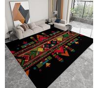 Tapis de Chambre Doux Imprimé Italien, Tapis de Salon 120 x 170 cm Antidérapant Moquette Lavable Traditionnel Tribu géométrique Architecture - Moquette pour Salle de séjour Chambre d'enfant