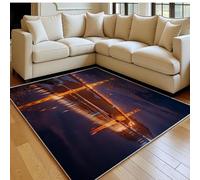 Tapis de Chambre Doux Pont du Golden Gate, San Francisco 60 x 90 cm Or Lavable en Machine Antidérapant, Tapis Salon Chambre d’Enfant Salle de Jeu Décoratif
