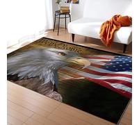 Tapis de Chambre Drapeau Américain De La Fête De L'indépendance De L'aigle Patriotique, 100 x 150 cm Entretien Facile Intérieur Moquette, Écologique Paillasson Intérieur - pour Chambre d'enfant