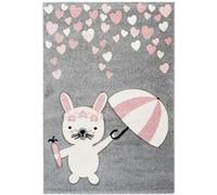 Tapis de Chambre Enfant Lapin "Clermont" Rose 80 x 150 cm Rose G