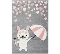 Tapis de Chambre Enfant Lapin "Clermont" Rose 80 x 150 cm Rose G