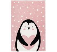 Tapis de Chambre Enfant Pingouin "Gidya" Rose 80 x 150 cm Rose G