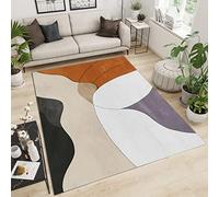 Tapis de Chambre Géométrie Créative Nordique, Tapis Moquette de Salon à Poils Ras, Art Multicolore Contemporain Lavable Tapis Intérieur - pour Décor de Cuisine Et de Salle à Manger 80 x 120 cm