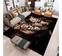 Tapis De Chambre, Lion Savane Faune 3D, Tapis Imprimé, Tapis De Chambre en Mousse À Mémoire Douce, Facile À Nettoyer, sans Peluches 80 X 120 Cm -9H5W-K1E5-3