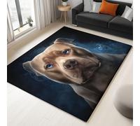 Tapis de Chambre Marron Clair, à Poils Courts et Doux, Tapis Lavables avec Dos Antidérapant 120 x 170 cm, Paillasson pour Salon à Motif Fantastique Mystérieux Animaux Pitbull