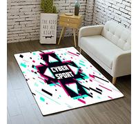 Tapis De Chambre Moderne Gamer Controller 3D Salon Antidérapant Graffiti Game Console Décoration Bleu Noir Violet Rose Tapis en Flanelle pour Adolescent Enfant Garçon Homme (Couleur 04,150_x_200_cm)
