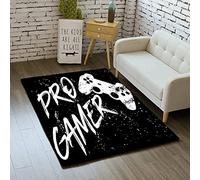 Tapis De Chambre Moderne Gamer Controller 3D Salon Antidérapant Graffiti Game Console Décoration Bleu Noir Violet Rose Tapis en Flanelle pour Adolescent Enfant Garçon Homme (Couleur 03,80_x_120_cm)