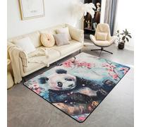 Tapis De Chambre, Pandas Animaux 3D, Tapis Imprimé, Tapis De Chambre en Mousse À Mémoire Douce, Facile À Nettoyer, sans Peluches 90 X 150 Cm -78794159687