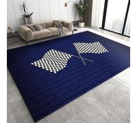 Tapis de Chambre pour Adolescents avec Drapeau Noir et Blanc de Course, Tapis antidérapant sur Fond Bleu Marine, Facile à Nettoyer, à appliquer sur la Chambre du Salon (80x150cm)