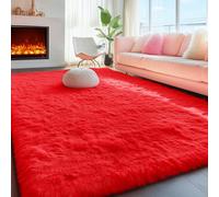Tapis de chambre super doux pour enfant Motif fille et garçon 10 x 14 cm, peluche, Red, 4 Feet by 5.3 Feet (120cm x 160cm)