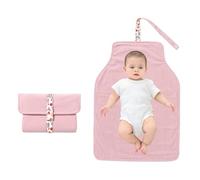 Tapis de changement de couche nervuré extrêmement doux avec envers en TPU imperméable, plan pliable dense, 31 x 20 cm, idéal pour le voyage