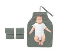 Tapis de changement de couche nervuré extrêmement doux avec envers en TPU imperméable, plan pliable dense, 31 x 20 cm, idéal pour le voyage