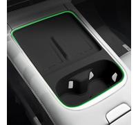 Tapis de chargement sans fil pour intérieur de voiture avec porte-gobelet pour XPeng pour G6 2025, 2026, 2027 EV - Installation sur tableau de bord (gris foncé)