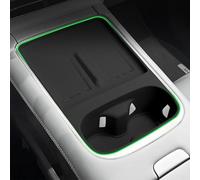 Tapis de chargeur sans fil en silicone avec porte-gobelet compatible avec XPeng G6 2025, 2026, 2027 EV Plateau de rangement intérieur noir (gris foncé)