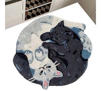 Tapis de chat doux avec motif chat câliné, tapis de bain pour chat en peluche tapis décoratif de salle de bain | Tapis de douche de dessin animé lavable en machine pour chambre à coucher, chambre