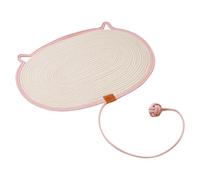 Tapis de chat - Tapis naturel antidérapant en lin coton avec balle | coussinet de chats, pour jeu d'entraînement pour la maison, le séjour familial, réduction