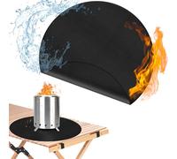 Tapis de cheminée de table de 50,8 cm, petit tapis de barbecue facile à nettoyer pour barbecue, tapis imperméable réutilisable, tapis de barbecue à trois couches ignifuge et résistant à la chaleur