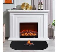 Tapis de cheminée ignifuge 100 x 60 cm - Plaque de protection contre les étincelles et tapis de protection contre le feu pour cheminée et poêle à bois - Tapis antidérapant pour protéger le sol contre