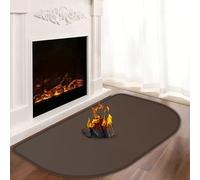 Tapis de cheminée résistant au feu et ignifuge, 100 x 60 x 0,1 cm, tapis de protection pour poêle à bois, cheminée, intérieur et extérieur, protège les sols et les tapis des étincelles et des braises