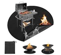 Tapis de Cheminée Résistant au Feu et Ignifuge, 97x97cm Tapis Anti Feu Devant Cheminee, Double Face résistant la Chaleur Barbecue Sol Exterieur, Protège Les Sols, pour Barbecues, Patios, Poele a Bois