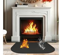 Tapis de Cheminée Résistant au Feu et Lgnifuge, 80x50cm Tapis de Cheminée Ignifugé, Protection Poele, Plaque de Protection Contre Les Etincelles, Tapis Anti Feu Devant Cheminee pour Poêle à Bois