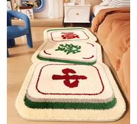 Tapis De Chevet Mahjong Funny, Tapis De Salon Et Chambre À Coucher De Forme Irrégulière, Tapi De Canapé Et De Bureau, Tapi en Fausse Laine Douce(Mahjong A,100x200cm)