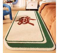 Tapis De Chevet Mahjong Funny, Tapis De Salon Et Chambre À Coucher De Forme Irrégulière, Tapi De Canapé Et De Bureau, Tapi en Fausse Laine Douce(Mahjong B,100x200cm)