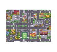 Tapis de Circuit de Voiture Lavable pour Enfants, Piste de Voiture Design de Ville, Tapis d’activité Antidérapant pour Bébé, Cadeau (50x80cm)