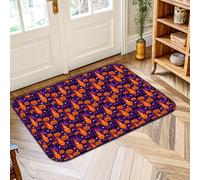 Tapis de citrouilles, chapeau de sorcière festif ludique, étoiles, violet, antidérapant, tapis d'intérieur qui ne perd pas ses poils pour salle de bain, entrée, cuisine, chevet, 0,6 x 0,9 m
