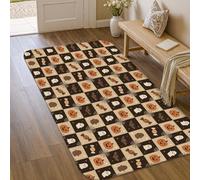Tapis de citrouilles, motif feuilles fantômes ludiques, Halloween, orange, antidérapant, ne perd pas ses poils, entrée, salle de bain, buanderie, chevet, 0,9 x 1,5 m