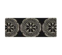 Tapis de clavier en caoutchouc 30,5 x 80 cm WHJDPP Magical Design Nordique Runes boussole Motif boussole Doux et épais pour protéger le bureau pour bureau