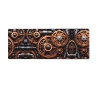 Tapis de clavier en caoutchouc 30,5 x 80 cm WHJSHOP Steampunk engrenages mécaniques imprimés doux et épais pour protéger le bureau pour bureau d'étude d'ordinateur