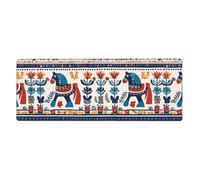 Tapis de clavier en caoutchouc 30,5 x 80 cm WHJSHOP suédois Dala Horse Folk imprimés doux et épais pour protéger le bureau pour bureau ou étude d'ordinateur