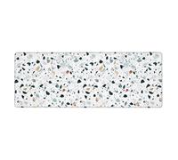 Tapis de clavier en caoutchouc 30,5 x 80 cm WHJSHOP Terrazzo marbre imprimé pastel doux et épais pour protéger le bureau pour bureau ou étude d'ordinateur