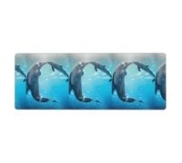 Tapis de clavier en caoutchouc 30,5 x 80 cm WHJSHOP Winter The Dolphin imprimé doux et épais pour protéger le bureau pour bureau d'étude d'ordinateur