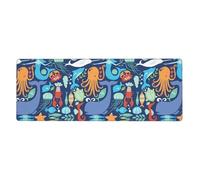 Tapis de clavier en caoutchouc 30,5 x 80 cm YYHHAOFA Ocean Whale Fish Octopus Image douce et épaisse pour protéger le bureau pour bureau