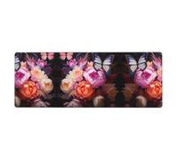 Tapis de clavier et de souris extra large Butterflies and Fresh Bush, 30,5 x 80 cm, répond aux besoins du bureau, des jeux et des études, créant une expérience de bureau confortable et efficace.