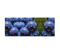 Tapis de clavier et de souris surdimensionné motif myrtilles 30,5 x 80 cm, design à bord verrouillé, antidérapant et résistant à l'usure