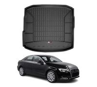 Tapis de Coffre 3D TPE Premium Compatible avec Audi A3 III - 8V Sedan 2013-2019 | Bac de Protection de Coffre Intérieur antidérapant Revêtement de Coffre Bords Hauts pour Voiture Noir